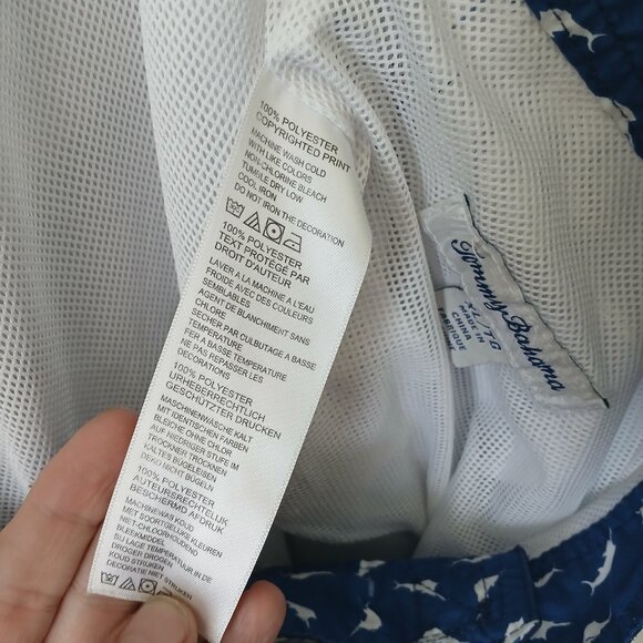 Tommy Bahama Men's Swim Trunks Blue White Beach Drawstring Size XL - Picture 9 of 15